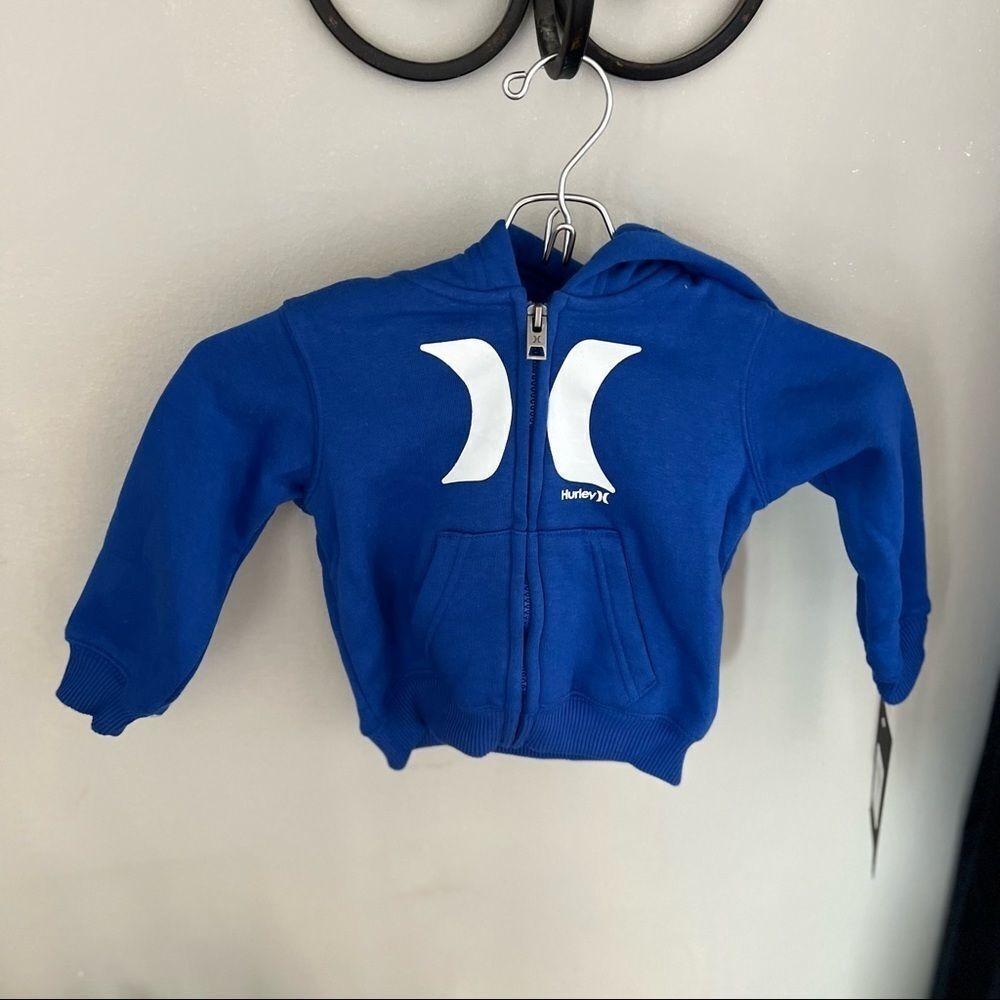 HURLEY‎ NIKE ICONIC FLEECE ZIP HOODIE JACKET, FULL ZIP, Blue, 12 Months, NWT